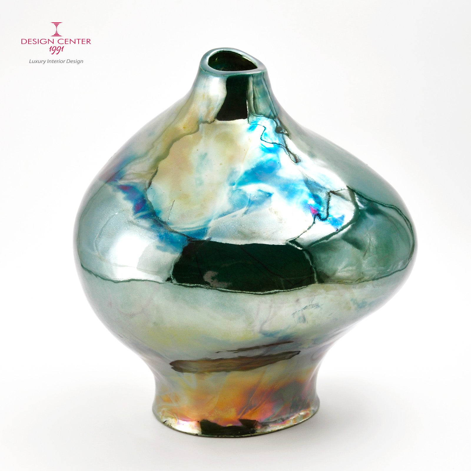 SPLENDIDO VERDE - Vaso scultura in ceramica Raku - Pezzo unico di Nino Basso