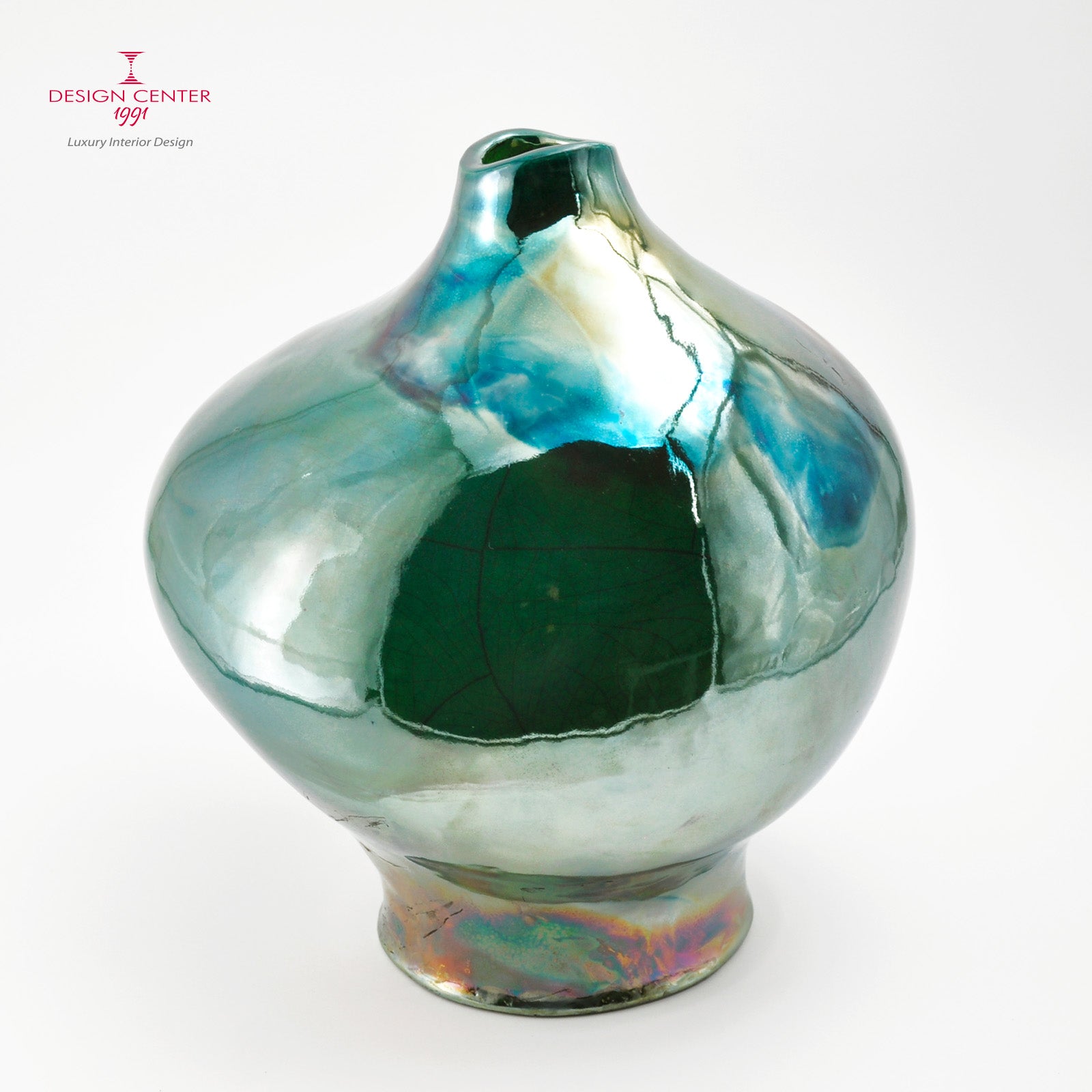 SPLENDIDO VERDE - Vaso scultura in ceramica Raku - Pezzo unico di Nino Basso
