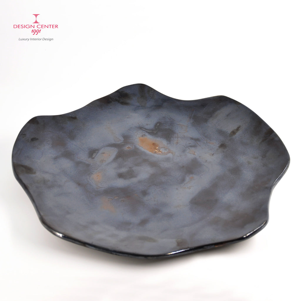 NOTTE STELLATA #1 - Piatto decorativo in ceramica - Pezzo unico di Nino Basso