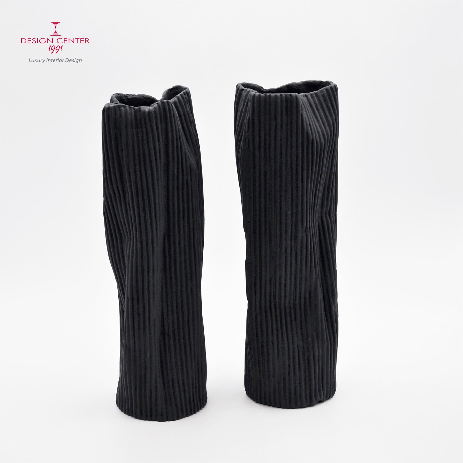 PAESAGGIO 25 BLACK - Coppia vasi in porcellana paperclay #2 - Set unico di Nino Basso