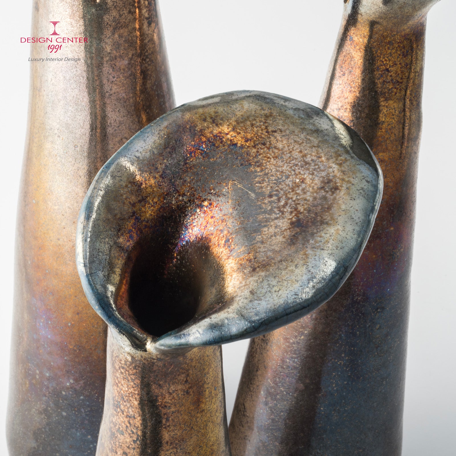 FIORI NELLA NOTTE  #2 - Vaso scultura in ceramica Raku - Pezzo unico di Nino Basso