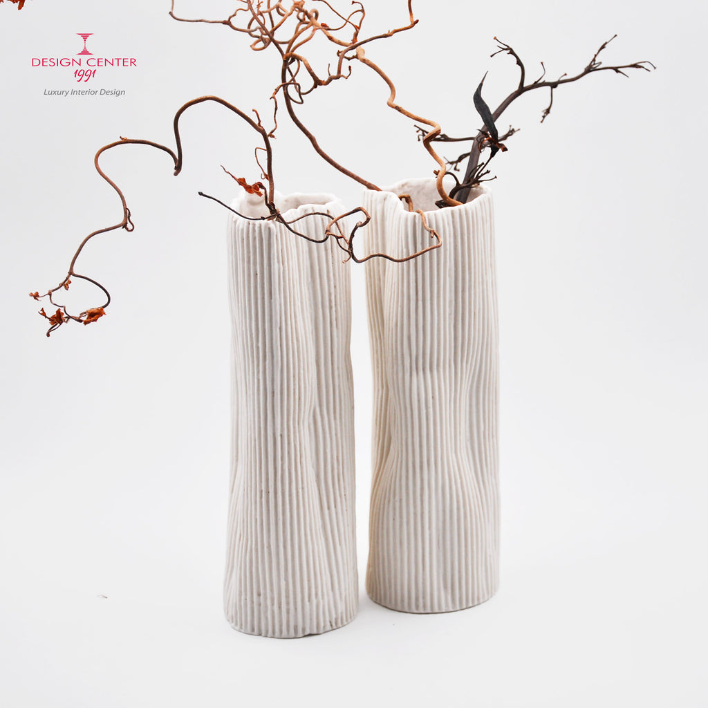 PAESAGGIO 19 - Coppia Vasi in porcellana paperclay #2 - Set unico di Nino Basso