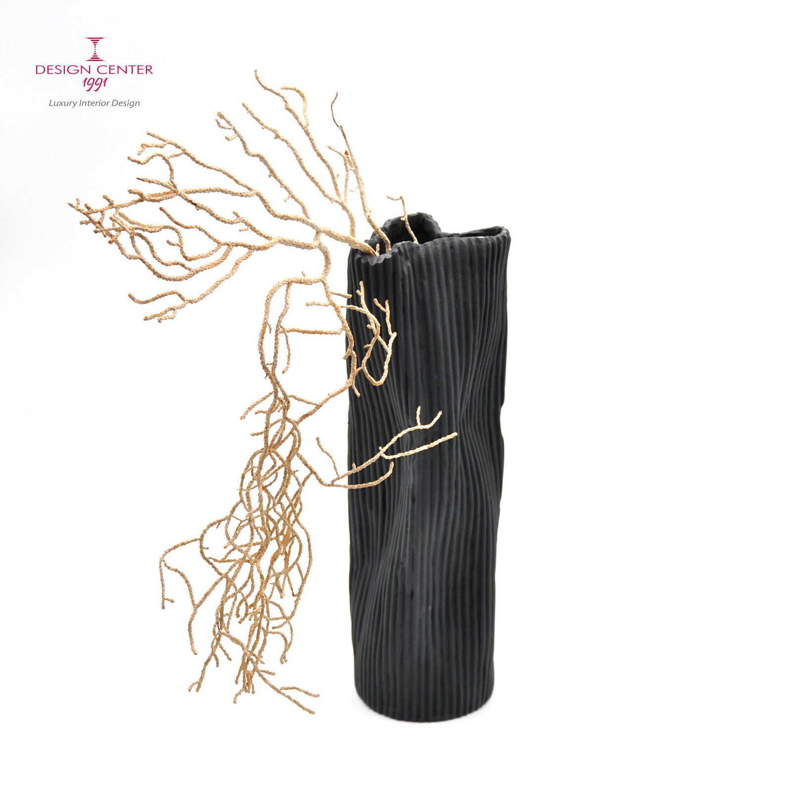 PAESAGGIO 24 BLACK - Vaso in porcellana paperclay - Pezzo unico di Nino Basso