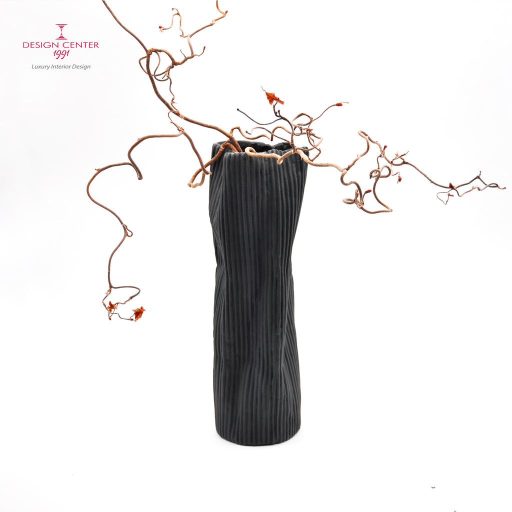 PAESAGGIO 24 BLACK - Vaso in porcellana paperclay - Pezzo unico di Nino Basso