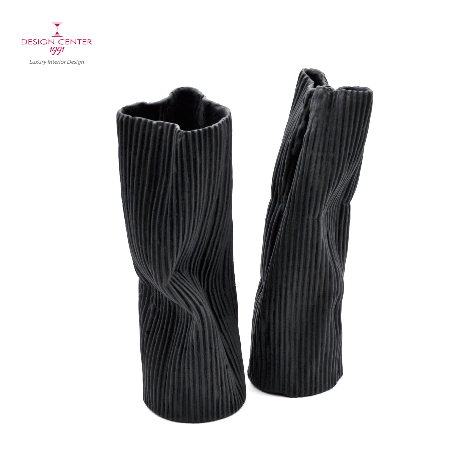 PAESAGGIO 25 BLACK - Coppia vasi in porcellana paperclay #1  - Set unico di Nino Basso