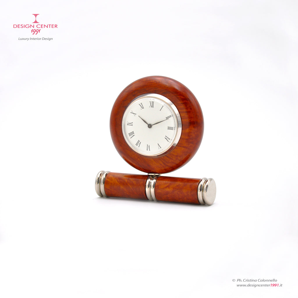 SOLE - Orologio scultura in radica di erica - Design Art Déco - Collezione Essenze