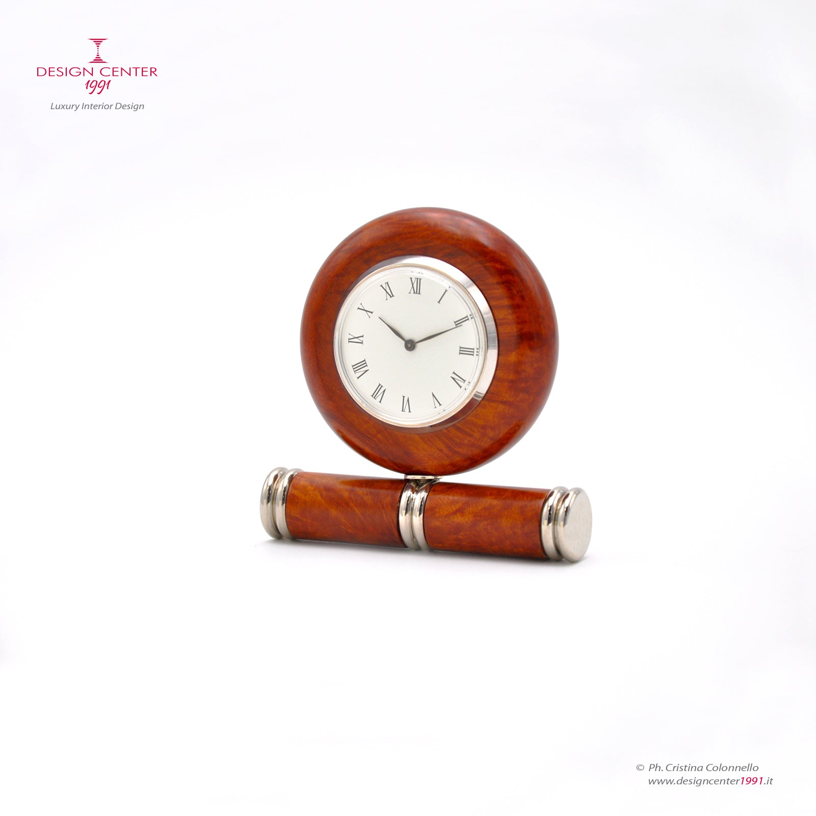 SOLE - Orologio scultura in radica di erica - Design Art Déco - Collezione Essenze