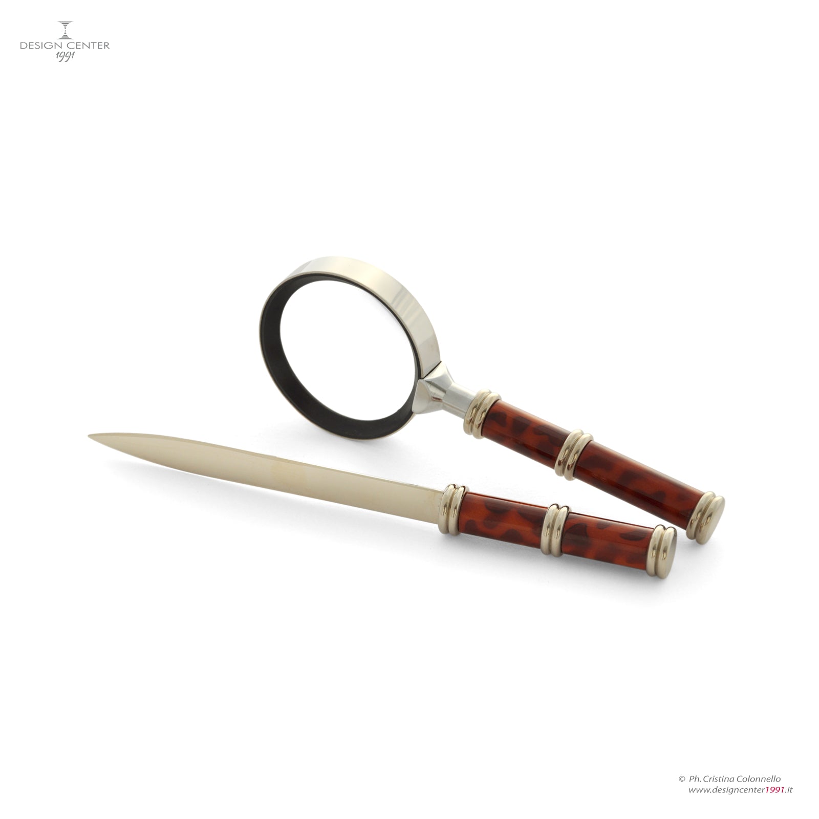 WANGOGH - Set lente e tagliacarte in laccato ambra scuro - Collezione Le Lacche