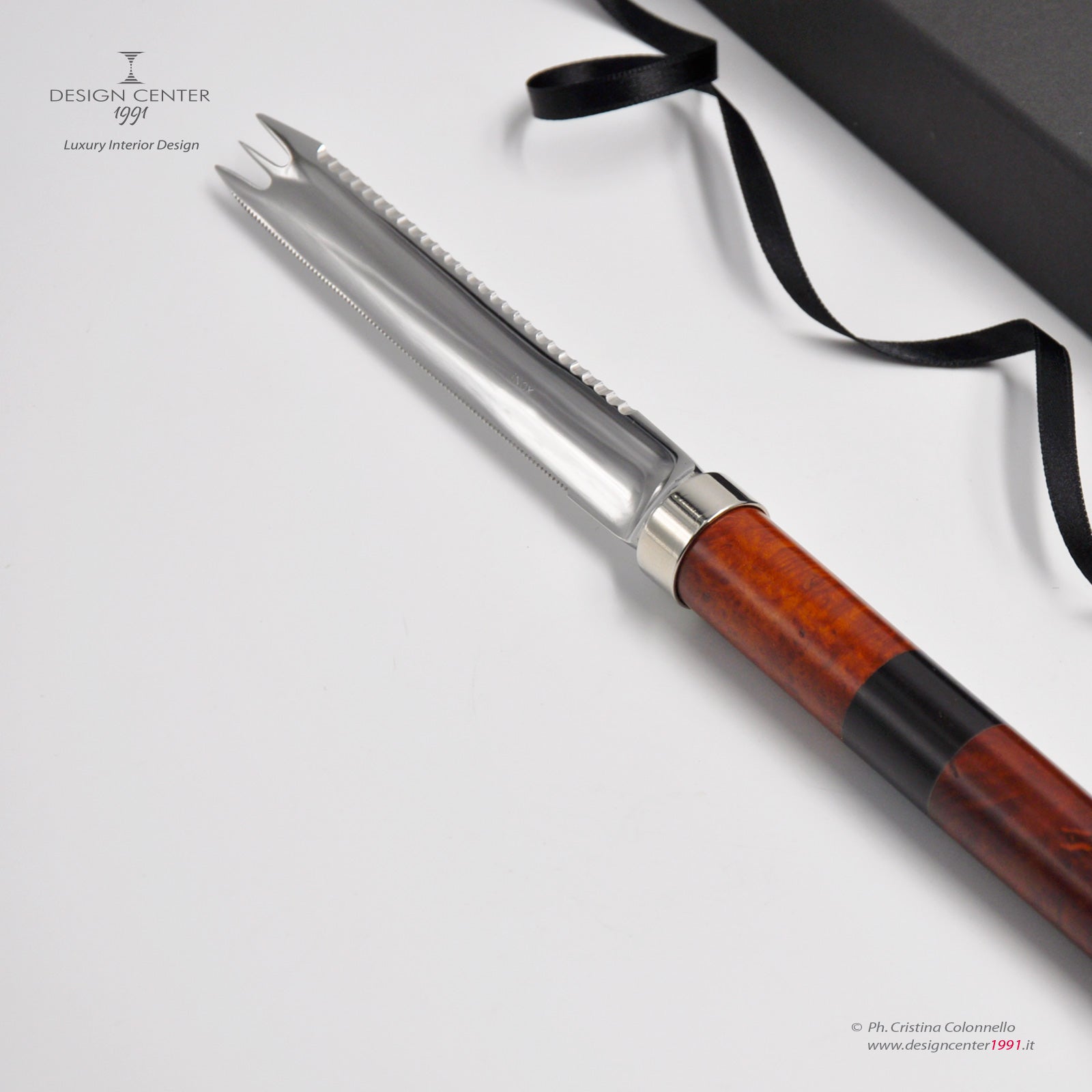 Coltello per agrumi in radica di erica e ebano - Design di Nino Basso