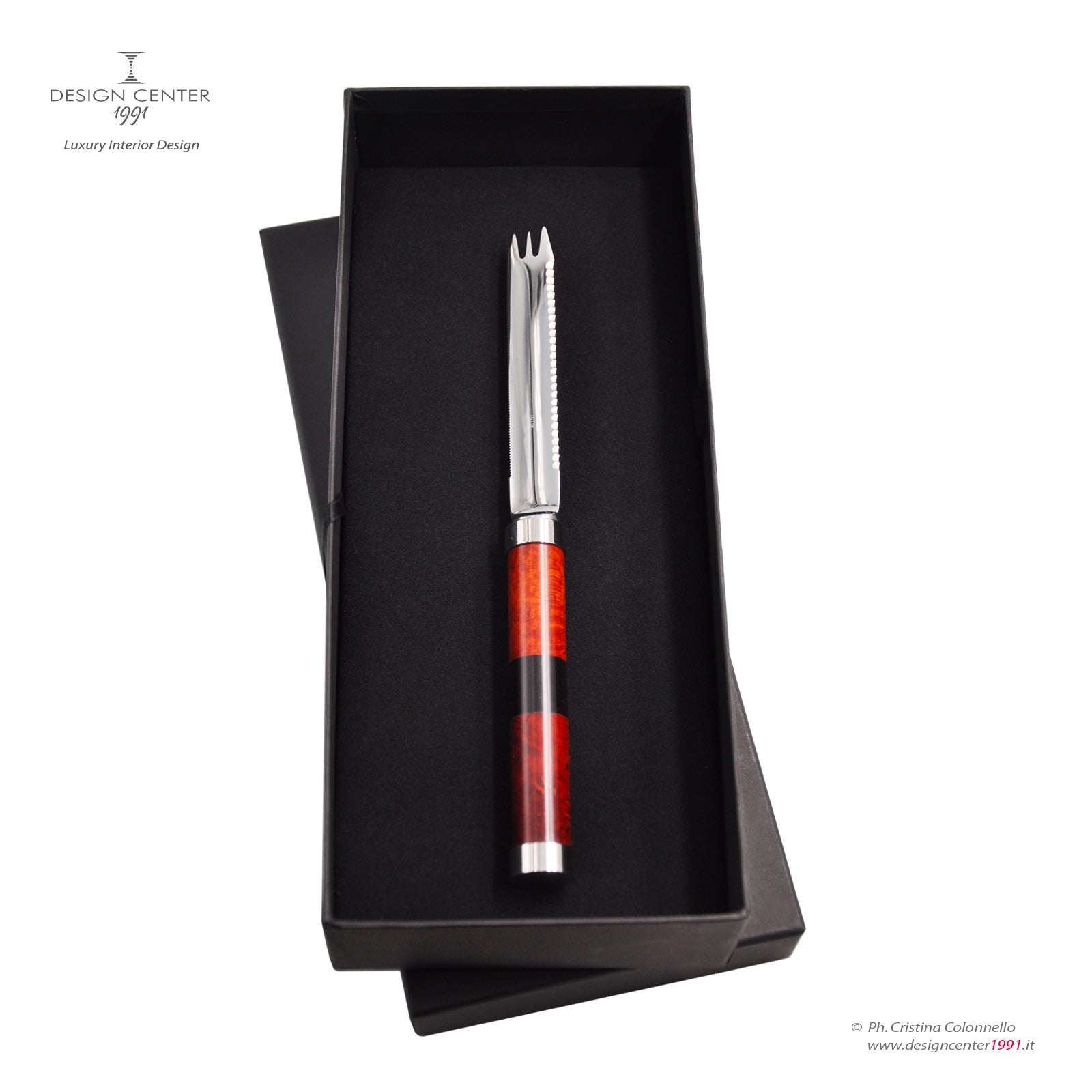 Coltello per agrumi in radica di erica e ebano - Design di Nino Basso