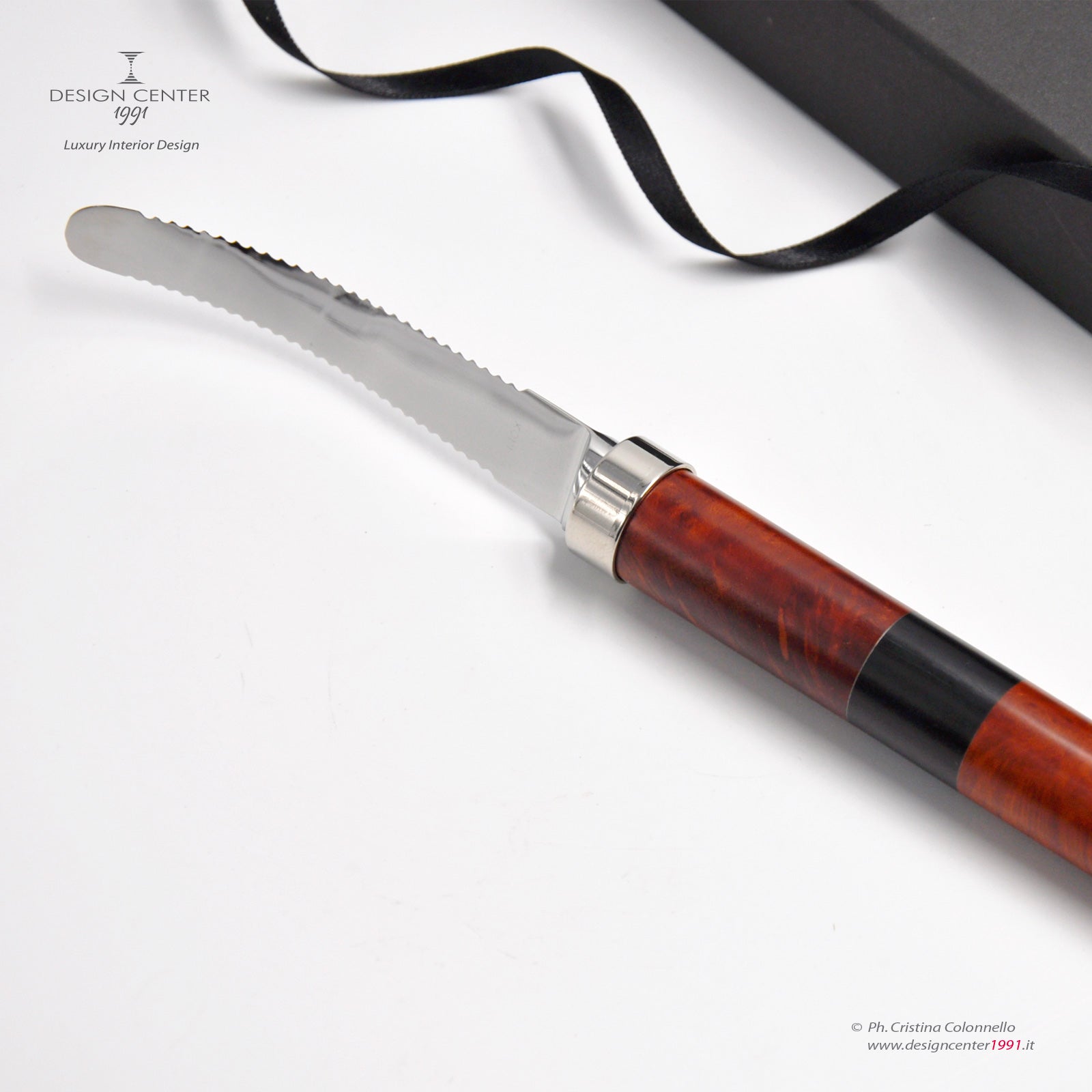 Coltello da pompelmo in radica di erica e ebano - Design Nino Basso