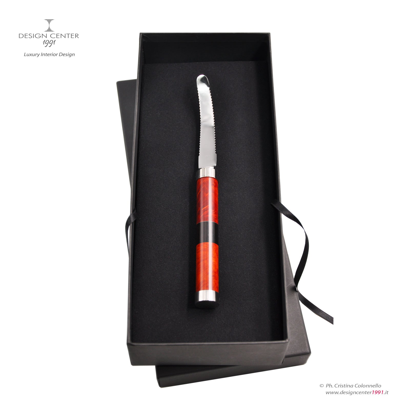 Coltello da pompelmo in radica di erica e ebano - Design Nino Basso