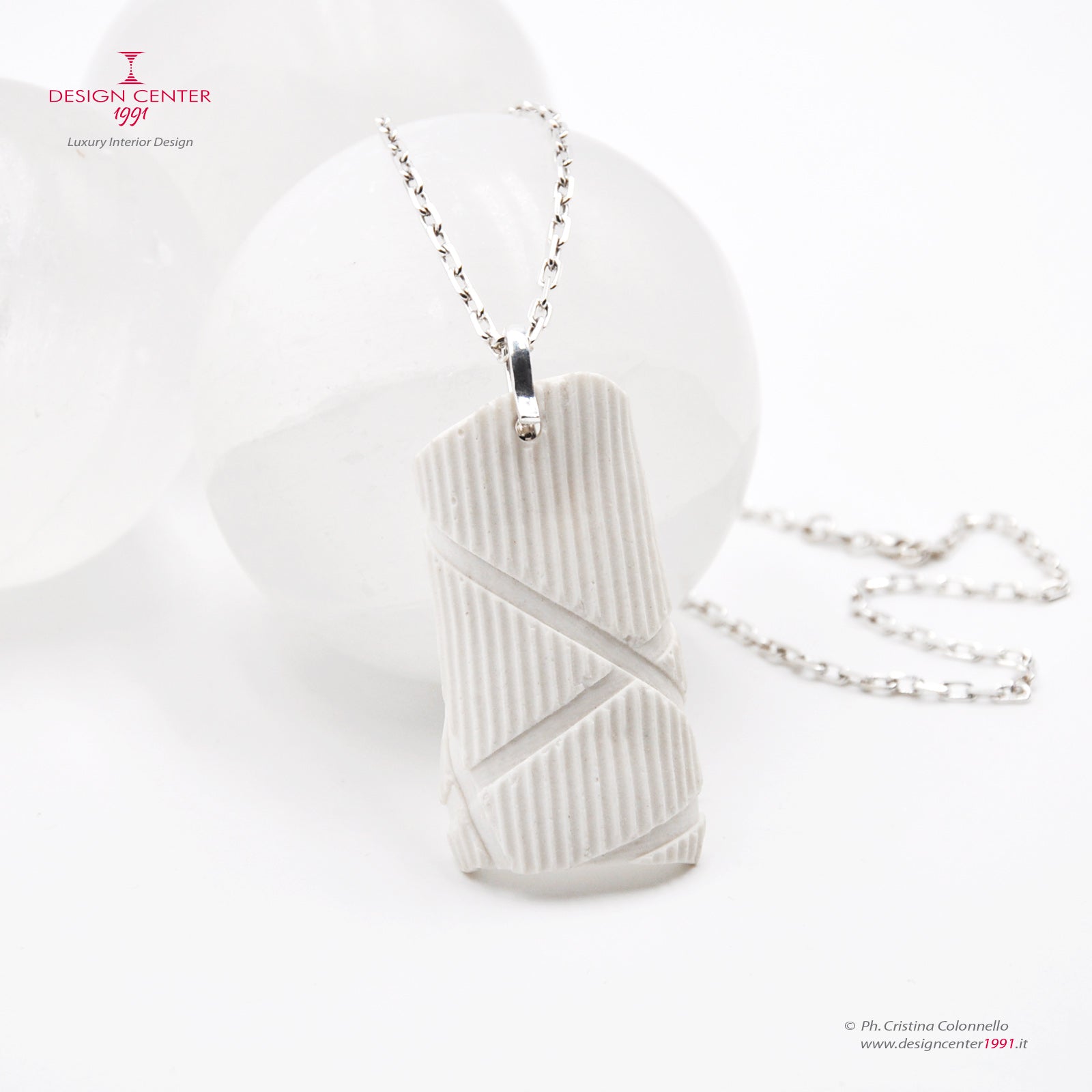 Design Necklace with Pendant-Porcelain Sculpture #3