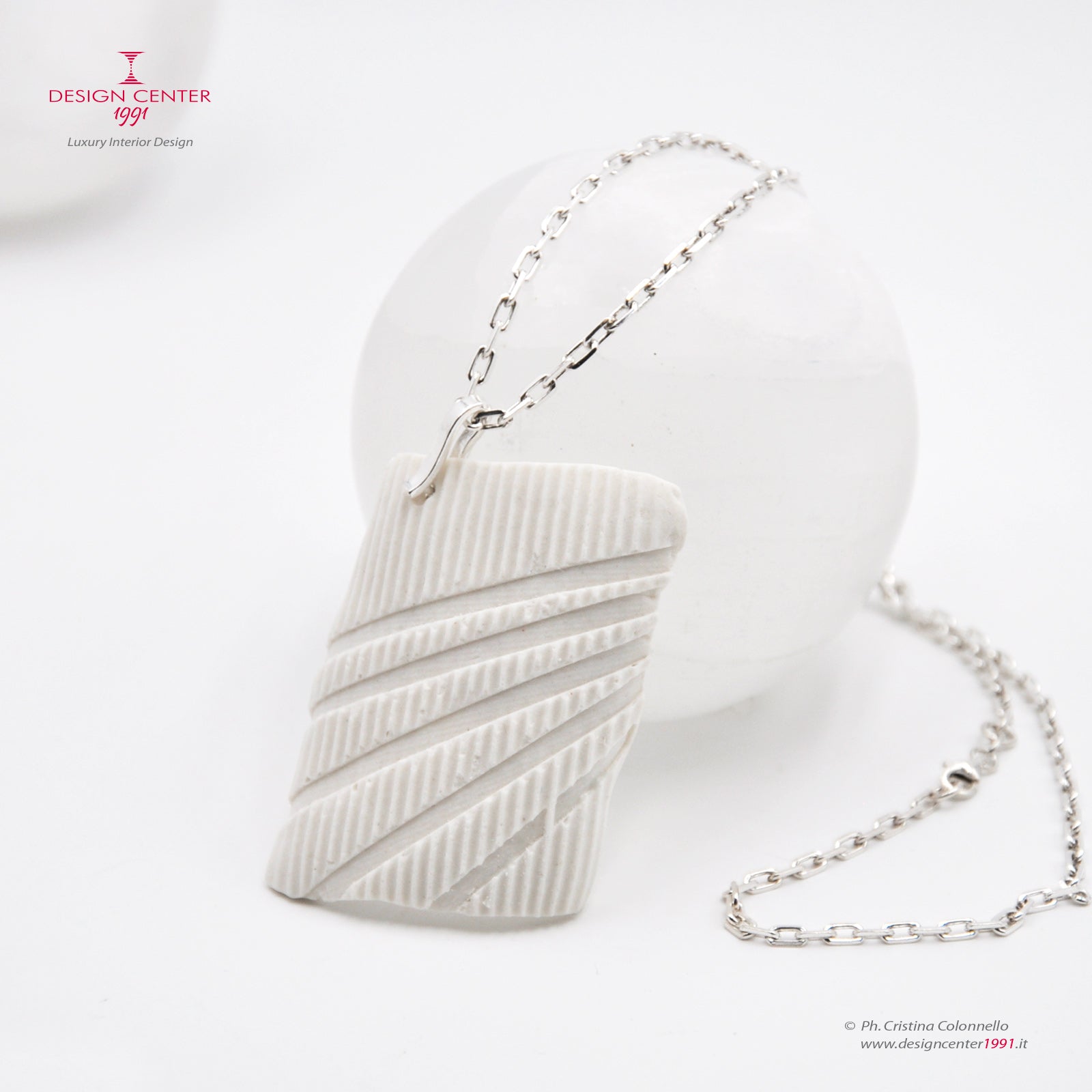 Design Necklace with Pendant-Porcelain Sculpture #4