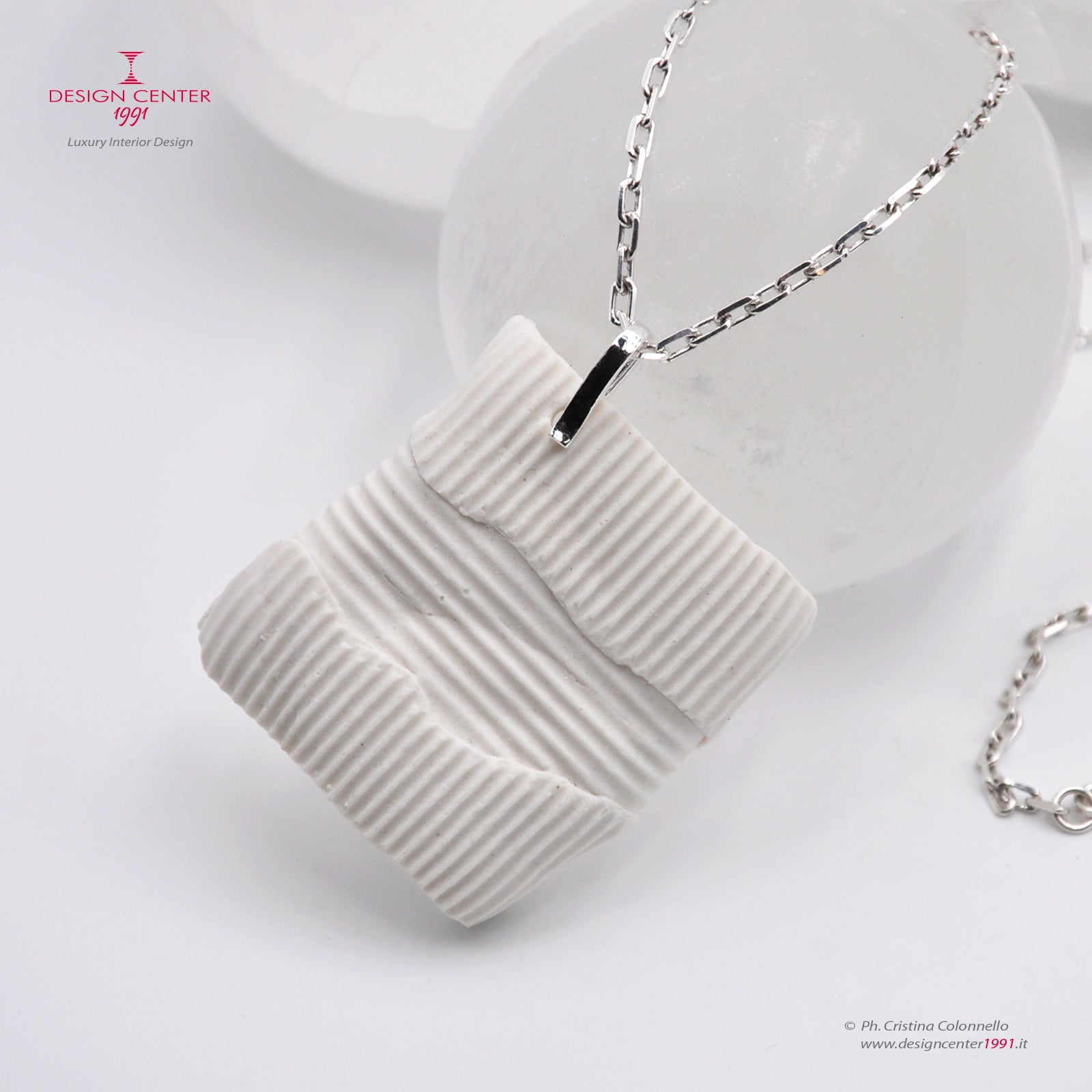 Design Necklace with Pendant-Porcelain Sculpture #6