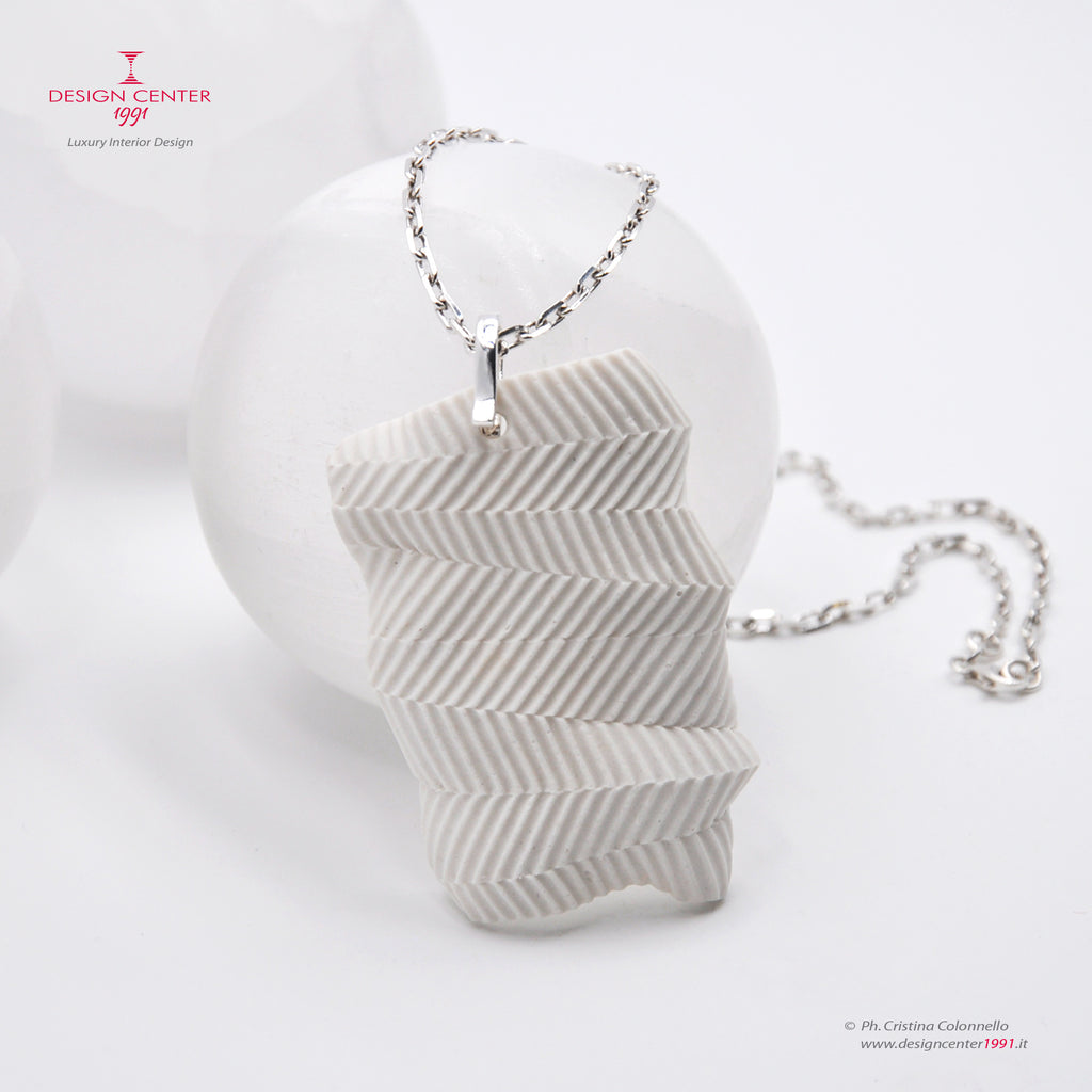 Design Necklace with Pendant-Porcelain Sculpture #7