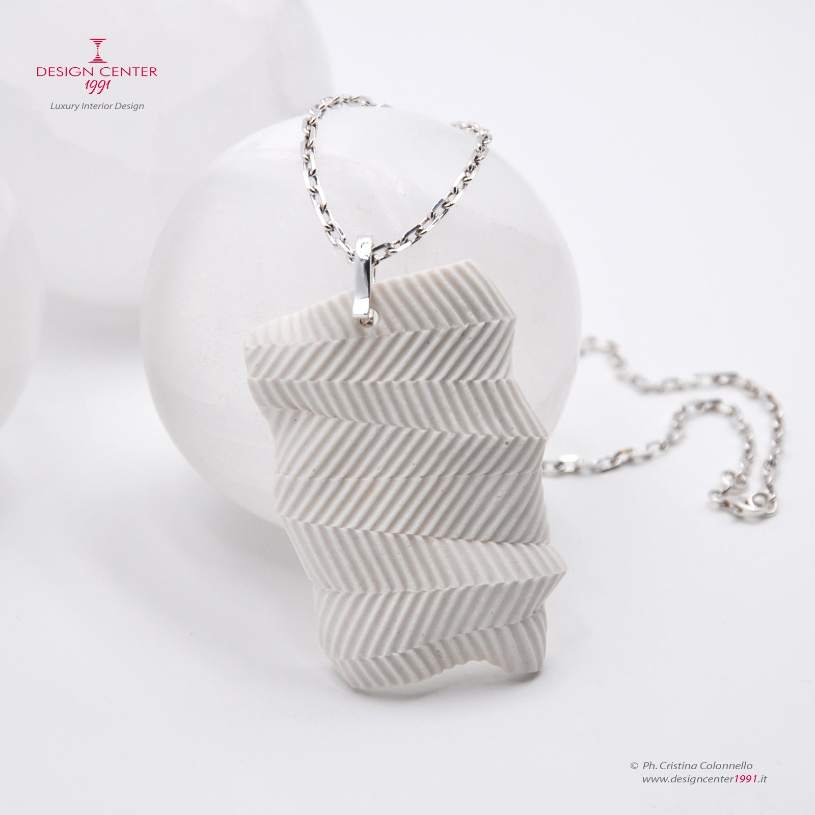Design Necklace with Pendant-Porcelain Sculpture #7