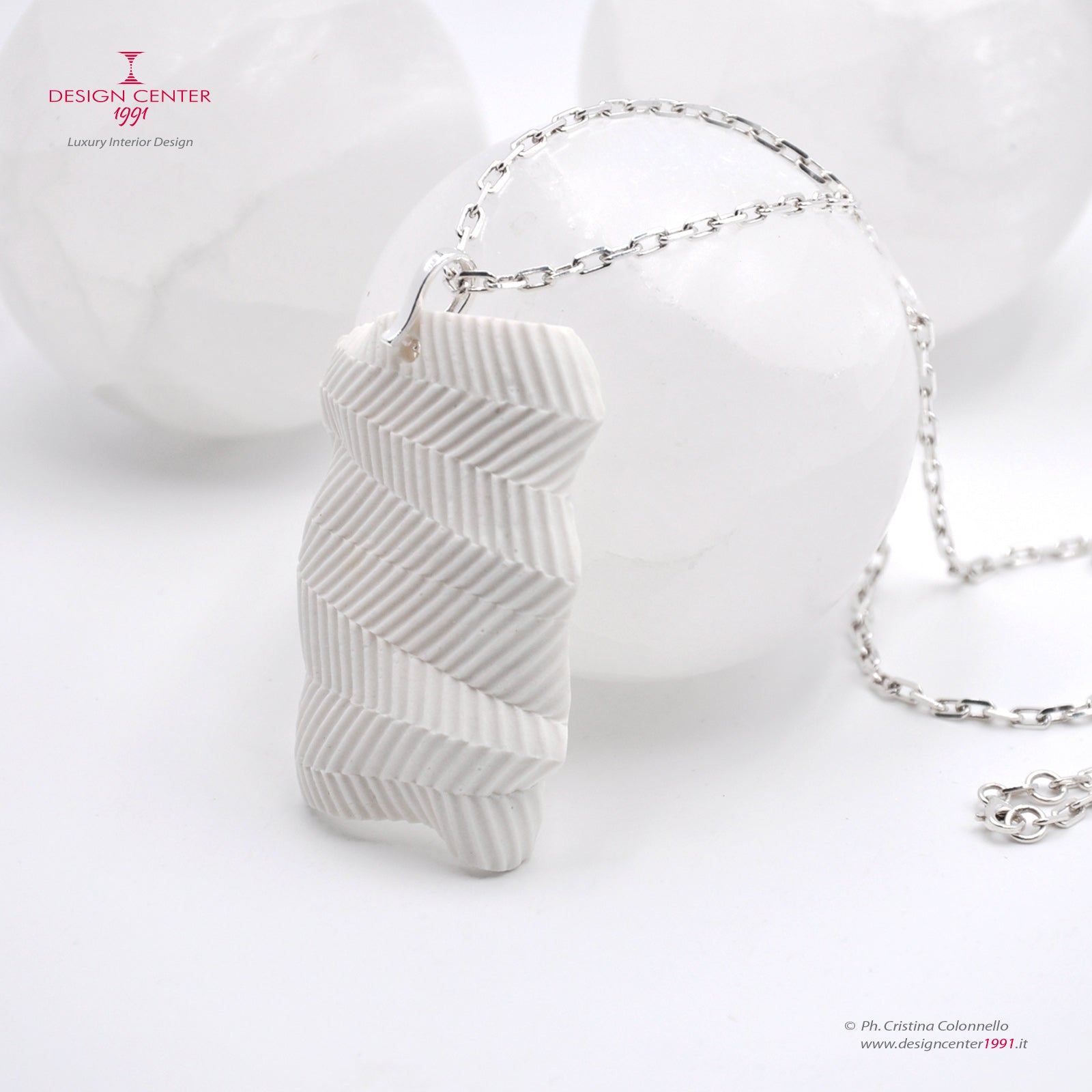 Design Necklace with Pendant-Porcelain Sculpture #7