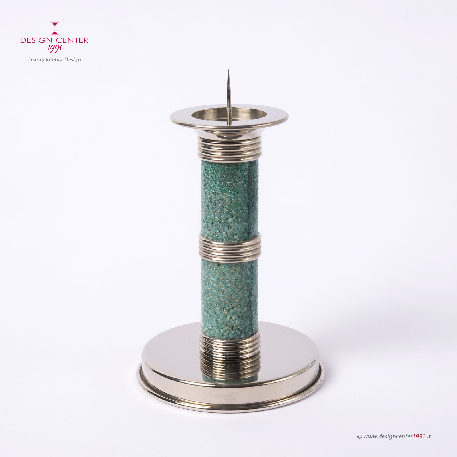 Candeliere in shagreen verde smeraldo - Collezione Galucharme di Nino Basso