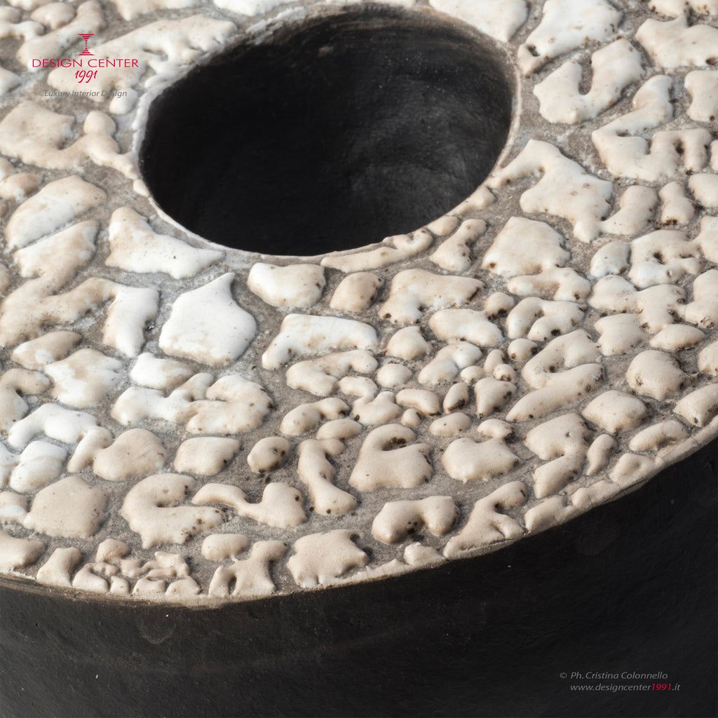NOTTE GIORNO 3 - Vaso scultura in ceramica Raku - Pezzo unico di Nino Basso