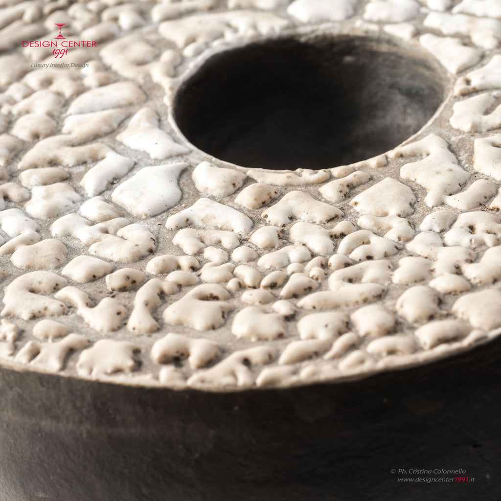 NOTTE GIORNO 3 - Vaso scultura in ceramica Raku - Pezzo unico di Nino Basso