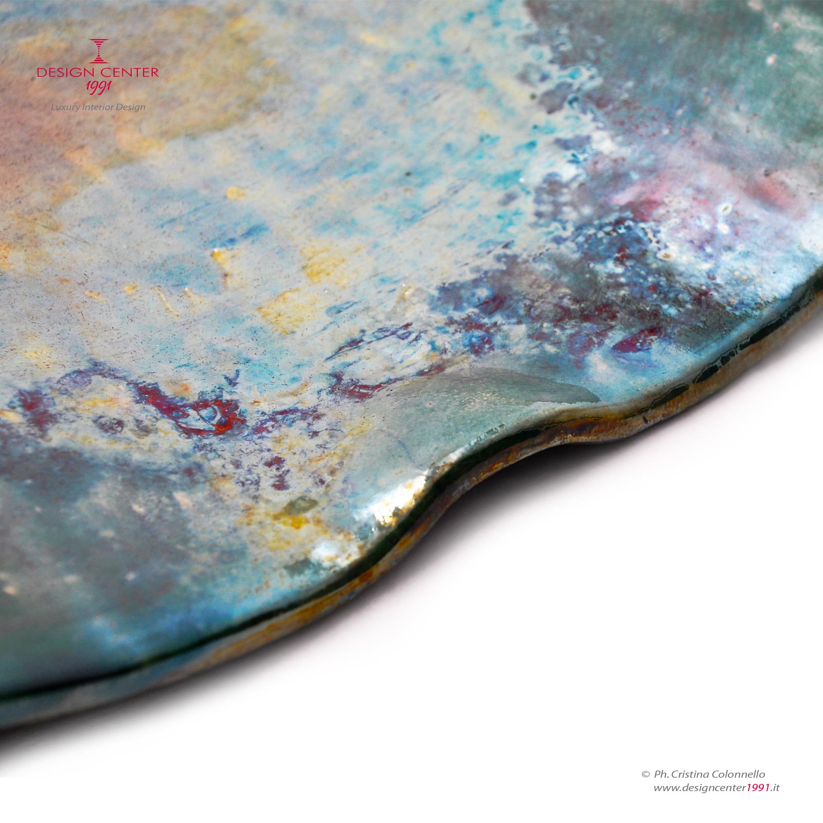 ONDA - Piatto decorativo in ceramica Raku - Pezzo unico di Nino Basso