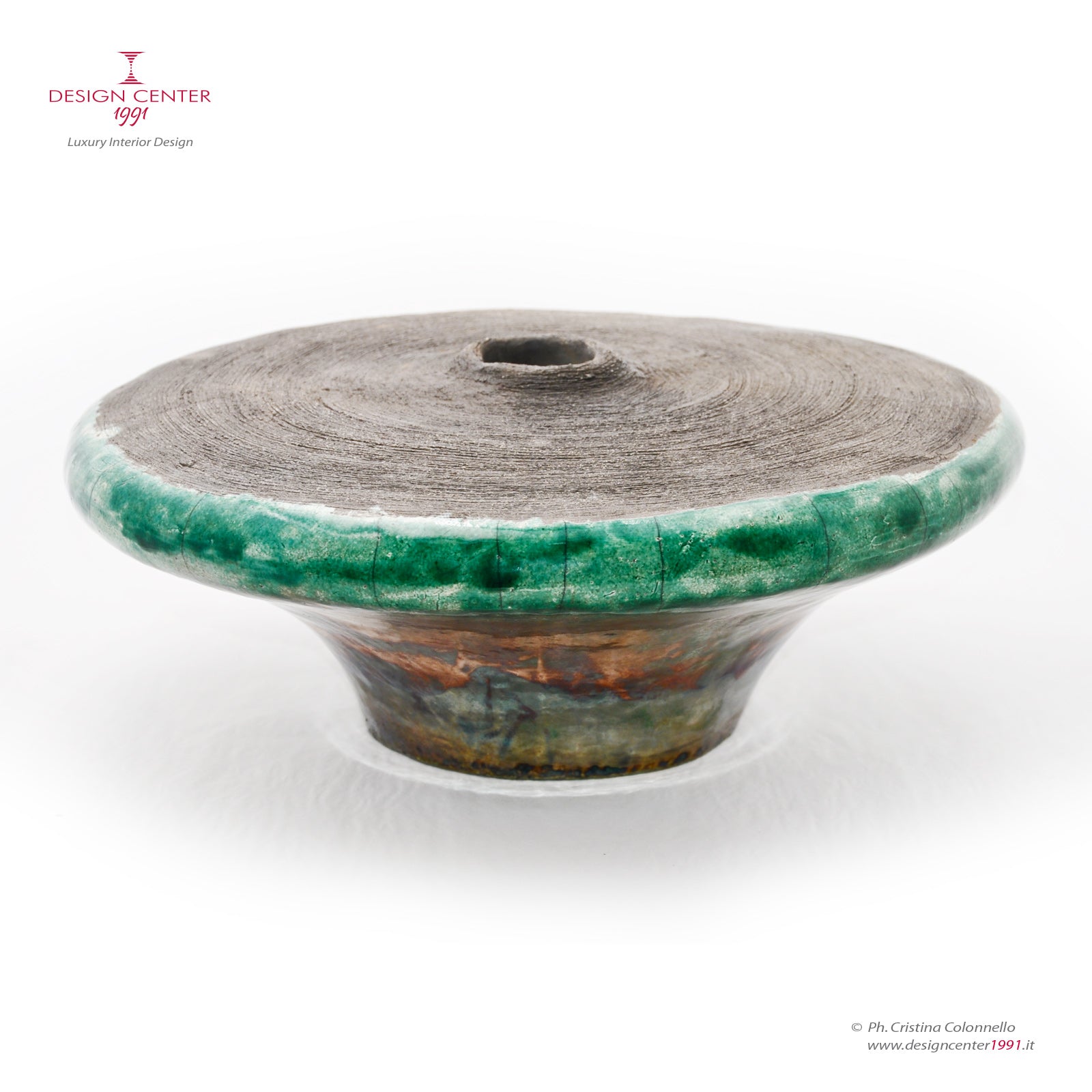 INTORNO AL CERCHIO - vaso scultoreo in ceramica Raku - Pezzo unico di  Nino Basso