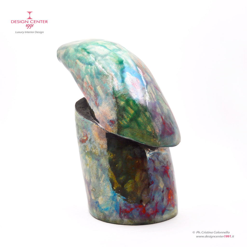 KEIRA - Scultura da tavolo in ceramica Raku - Pezzo unico di Nino Basso