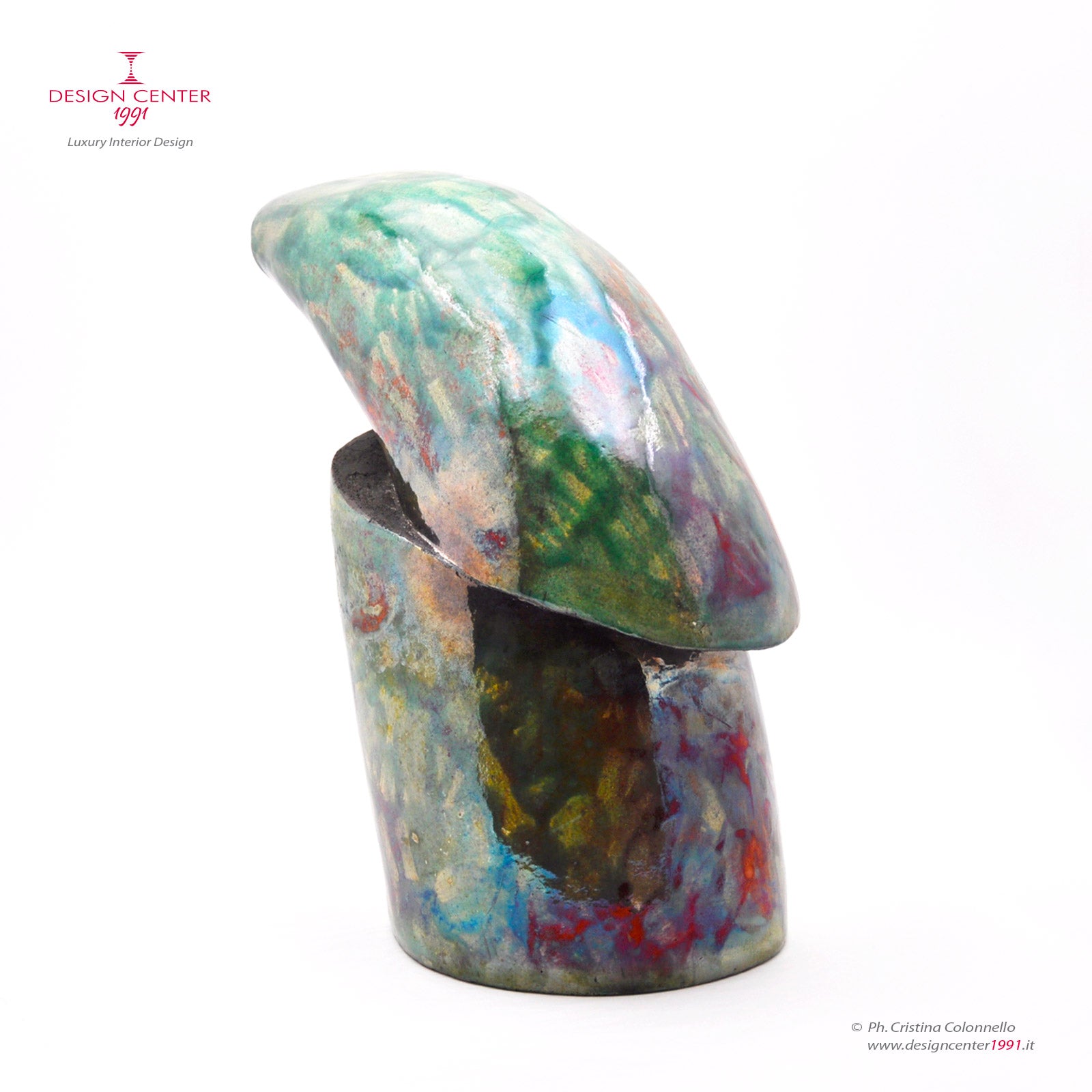 KEIRA - Scultura da tavolo in ceramica Raku - Pezzo unico di Nino Basso