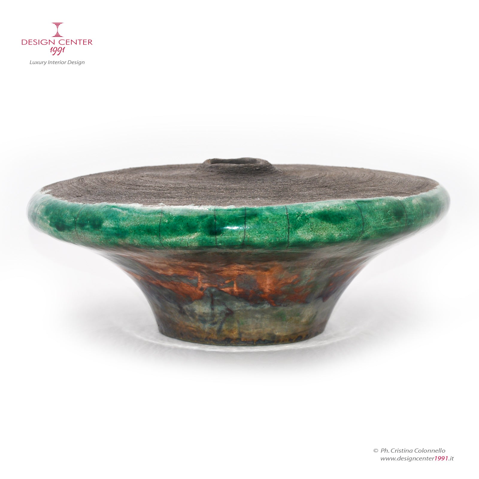 INTORNO AL CERCHIO - vaso scultoreo in ceramica Raku - Pezzo unico di  Nino Basso