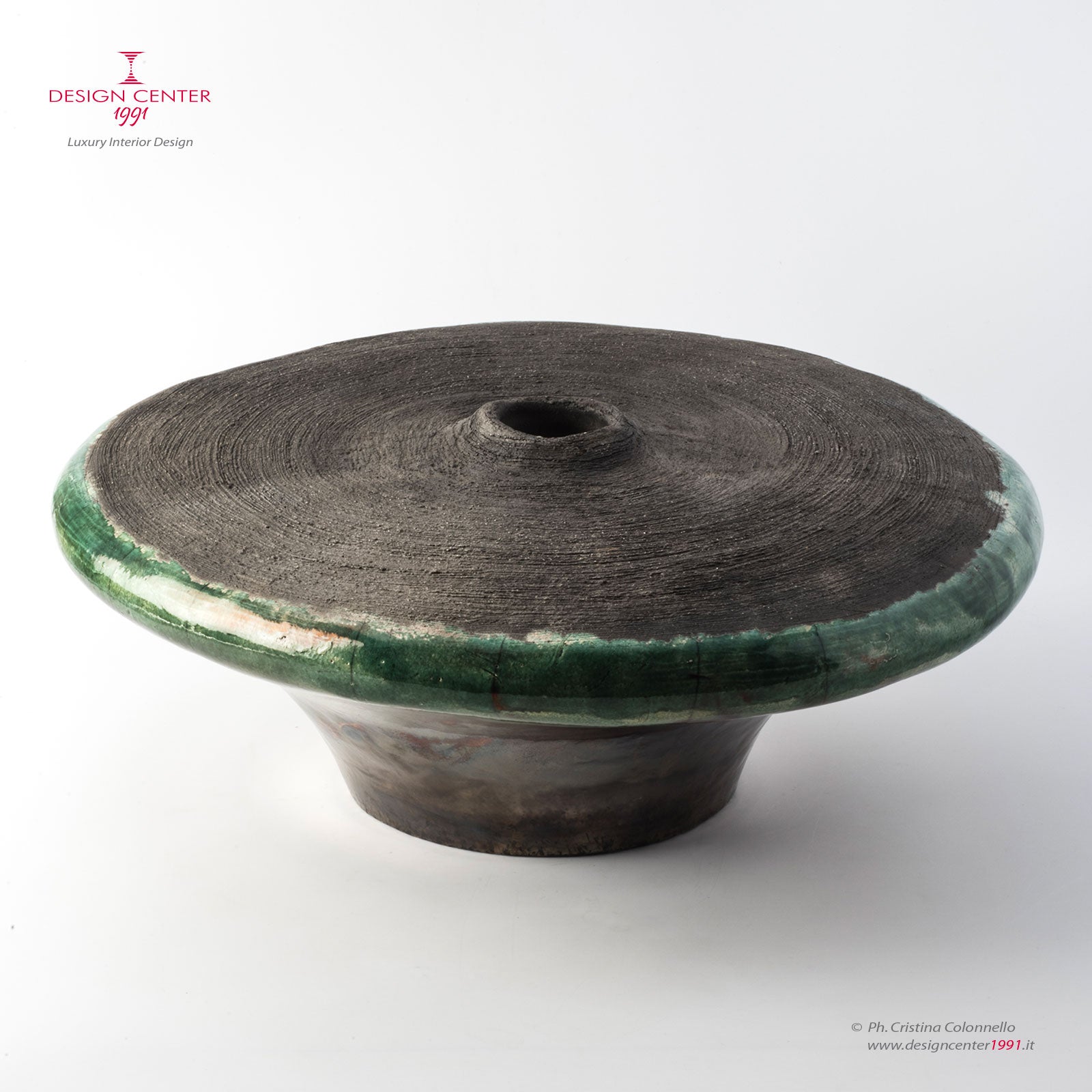 INTORNO AL CERCHIO - vaso scultoreo in ceramica Raku - Pezzo unico di  Nino Basso