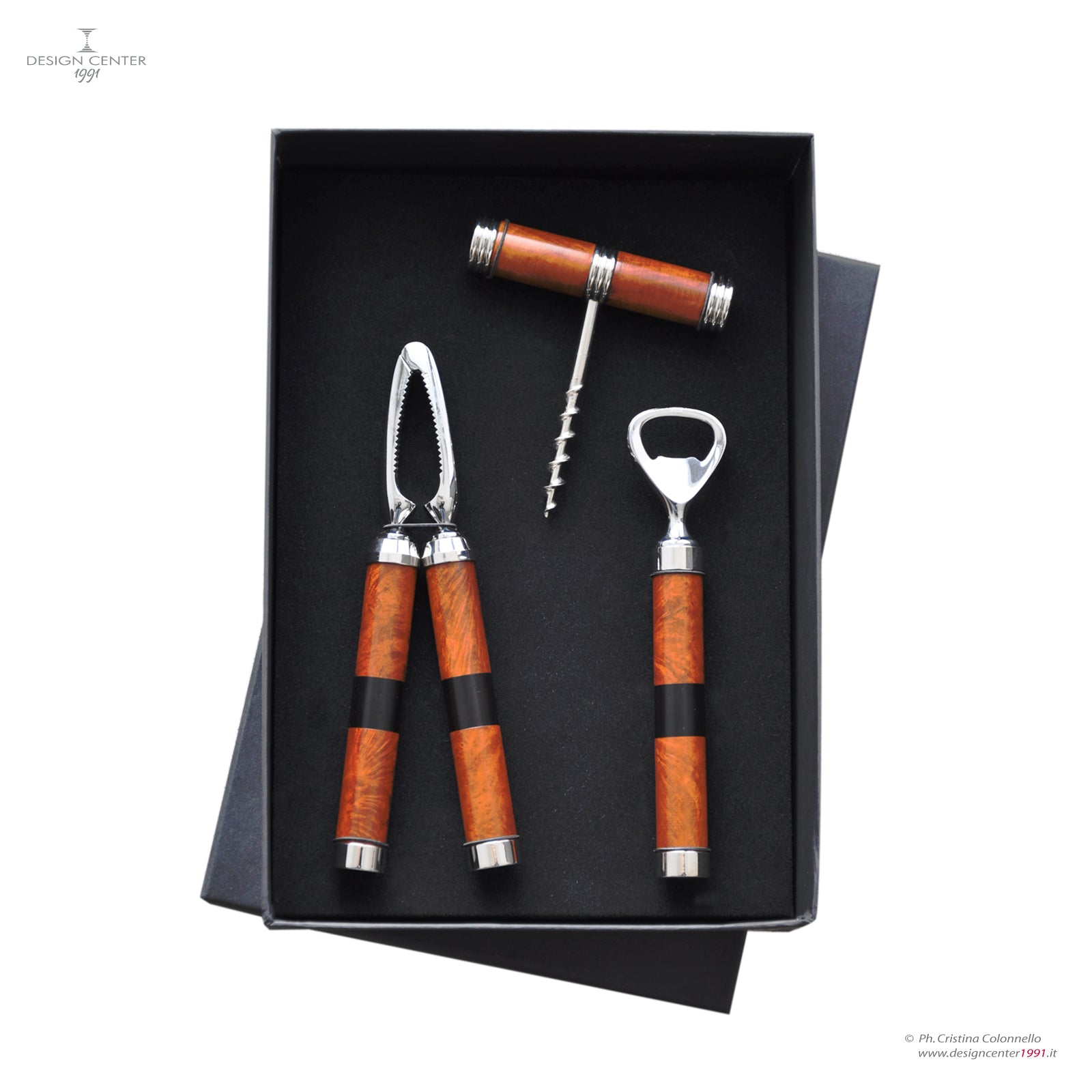 Set da cocktail in erica e ebano - Collezione Wine & cocktail di Nino Basso