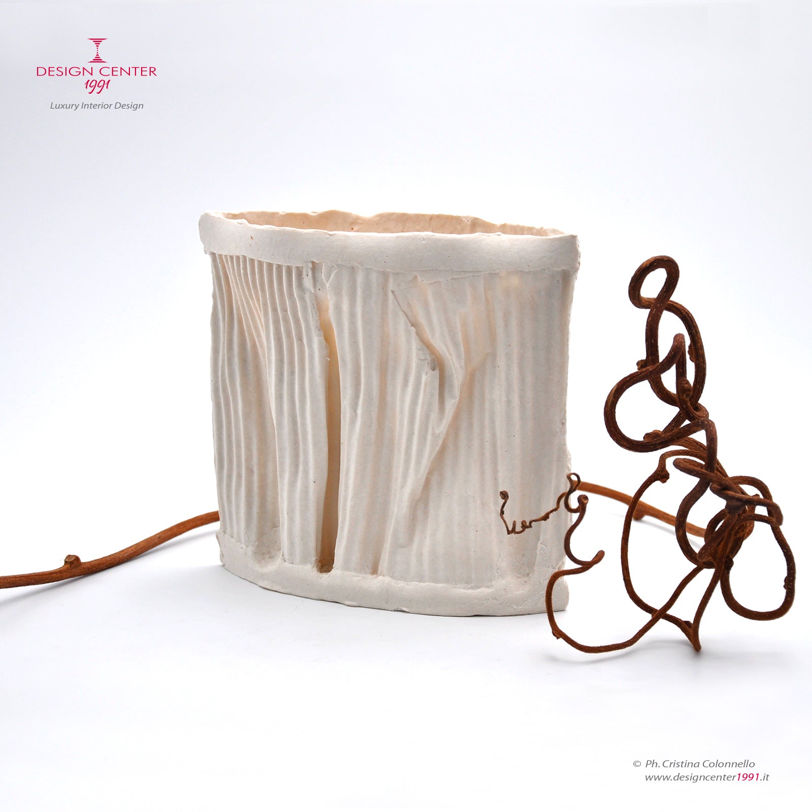PAESAGGIO 7 - Vaso in porcellana paperclay - Pezzo unico di Nino Basso